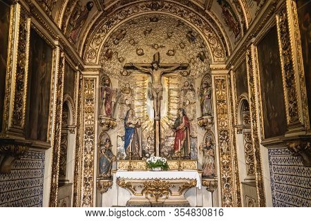 Architectural Detail Of The Interior Of The Chapel Of The Lord Of The Mareantes In Esposende, Portug