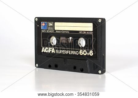 Agfa Superferro 60 Black, Audio Compact Cassette. Rare Vintage Audio Cassette With Sm Security Mecha