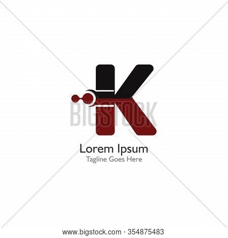 Letter K With Antom Creative Logo Or Symbol Template Design