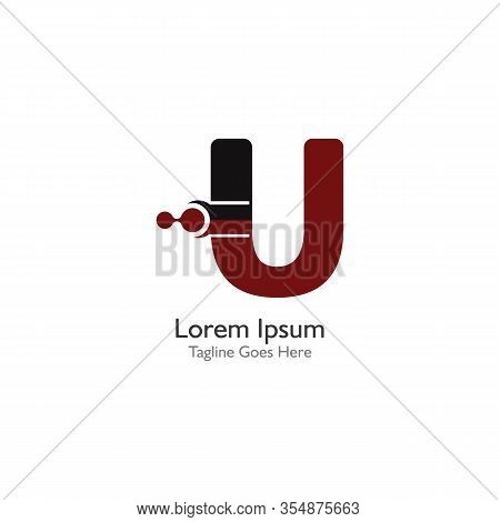 Letter U With Antom Creative Logo Or Symbol Template Design