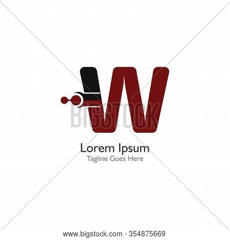 Letter W With Antom Creative Logo Or Symbol Template Design