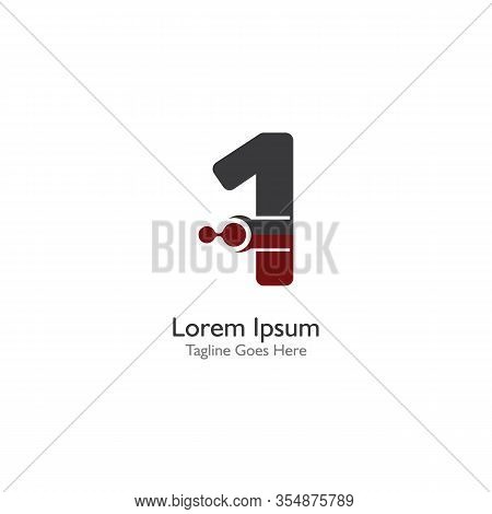 Number 1 With Antom Creative Logo Or Symbol Template Design