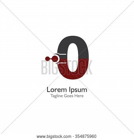 Number 0 With Antom Creative Logo Or Symbol Template Design