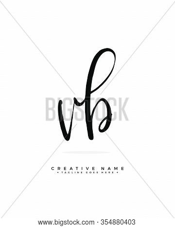 V B Vb Initial Logo Signature Vector. Handwriting Concept Logo.