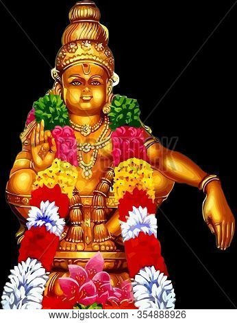 Hindu God Sanskrit Holy Spiritual Asia Name Harivarasanam Illustration