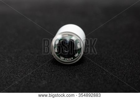 Capsule With Camera For Capsular Endoscopy On Black Background
