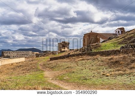 Alcazaba De Reina, Moorish Fortress Over Village Of Reina, Badajoz Province, Extremadura, Spain