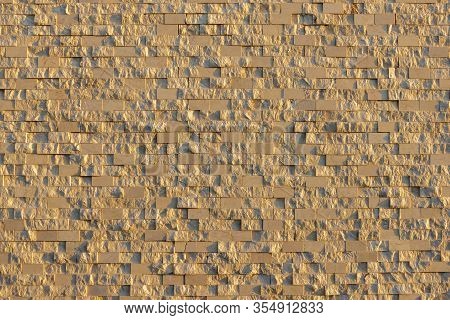 Textured Marble Tiles Illuminated By The Setting Sun. Beige Marble Wall Texture Wallpaper Background