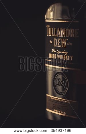 Bucharest Romania - February 16, 2020: Illustrative Editorial Shot A Bottle Of Tullamore Dew Irish W
