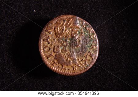 Grand Duchy Of Lithuania Ldk Silver Coin Zigmundas Vaza Iii Ort On The Black Background