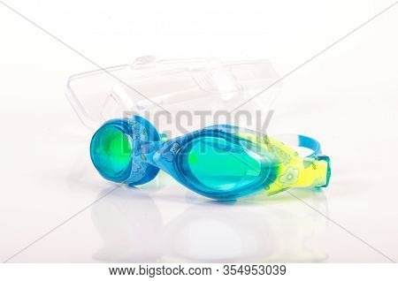 Swimming Goggles Isolated On The Bright Background