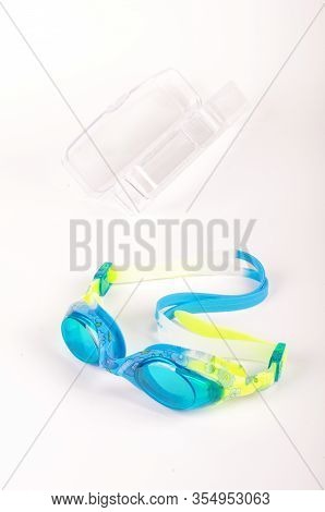 Swimming Goggles Isolated On The Bright Background