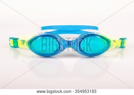 Swimming Goggles Isolated On The Bright Background