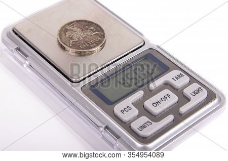 Digital High Precision Pocket Scales Isolated On The White Background