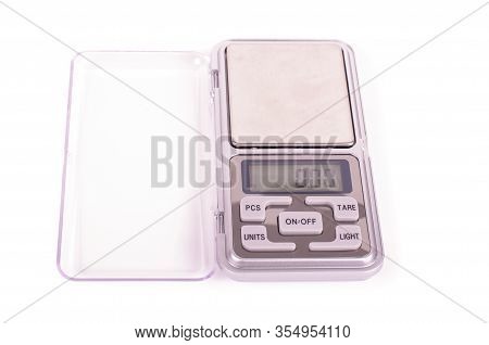 Digital High Precision Pocket Scales Isolated On The White Background