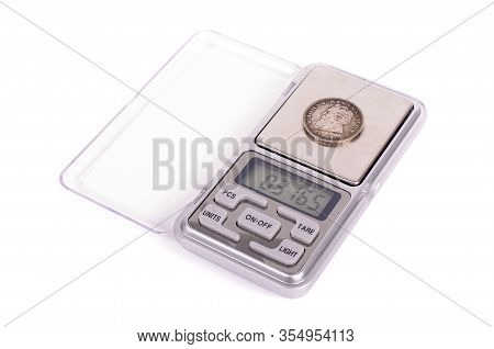 Digital High Precision Pocket Scales Isolated On The White Background