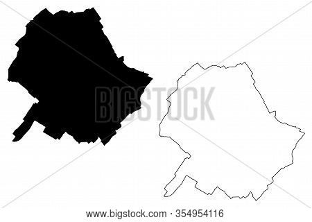 Roubaix City (french Republic, France) Map Vector Illustration, Scribble Sketch City Of Roubaix Map