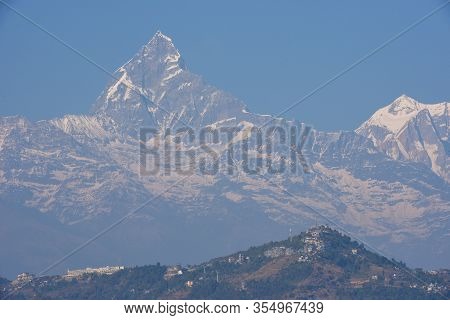 View At The Himalayan Range Over Pokhara On Nepal