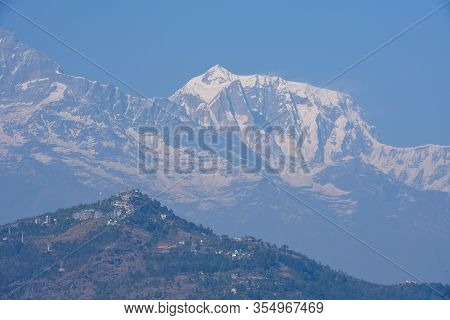 View At The Himalayan Range Over Pokhara On Nepal