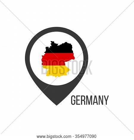 Map Pointers With Contry Germany. Germany Flag. Stock Vector Illustration Isolated On White Backgrou