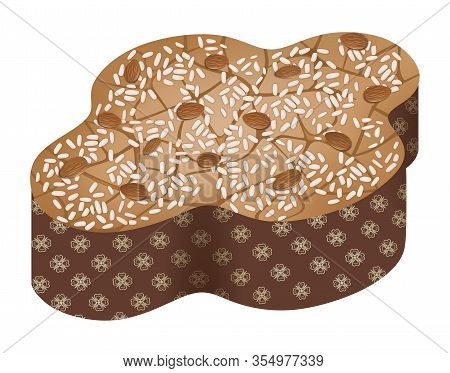 Isolated Traditional Easter Italian Cake Colomba Vector