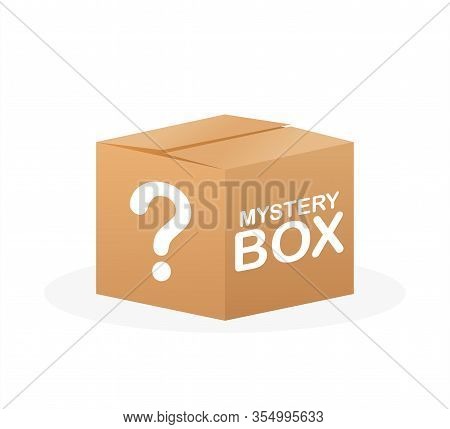Mystery Box. Packaging For Concept Design. Surprise Present. Package Design. Help Symbol. Question M