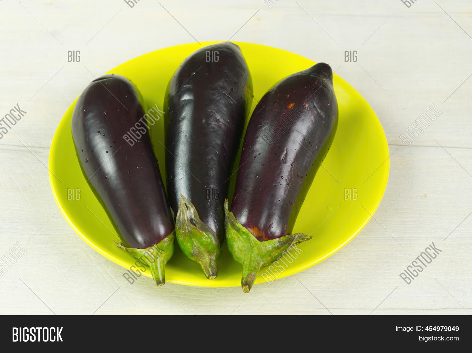 3 Eggplants On Light Image & Photo (Free Trial) Bigstock