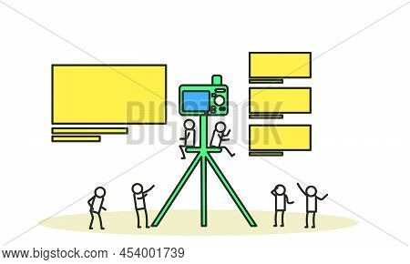 Video Vloger Business Vector Illustration Concept. Web Vlog Design Social Media Broadcast Advertisin