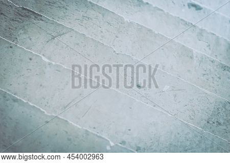 Abstract Real Photo Background. Diagonal Lines. View From Above Concrete Stairs Like Ceramic Stonewa