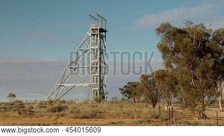 A Replica Mine Headframe At Broken Hill In Outback Nsw