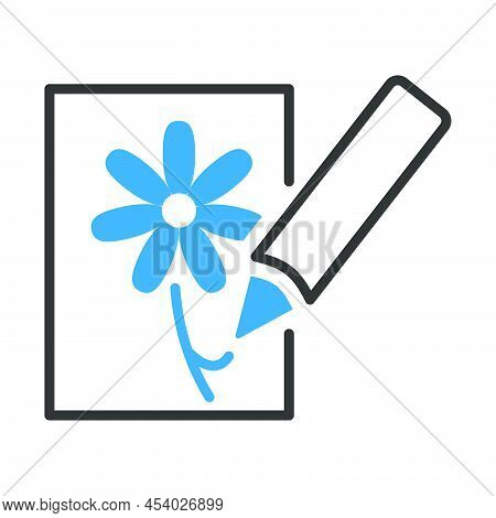 Icon Of Sketch With Pencil. Editable Bold Outline With Color Fill Design. Vector Illustration.