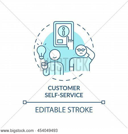 Customer Self Service Turquoise Concept Icon. Type Of Customer Service Abstract Idea Thin Line Illus