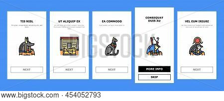 Egypt Country Monument Excursion Onboarding Mobile App Page Screen Vector. Egypt Pyramid And Sphinx 
