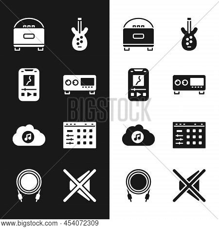 Set Guitar Amplifier, Music Player, Stereo Speaker, Electric Bass Guitar, Streaming Service, Drum Ma