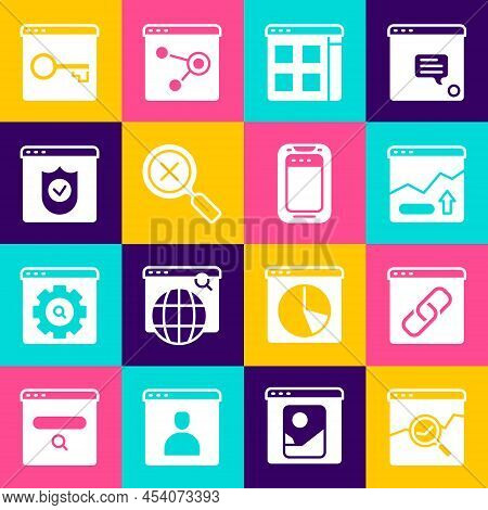 Set Website With Stocks Market, Browser Window, Financial Growth Increase, Files, Magnifying Glass A