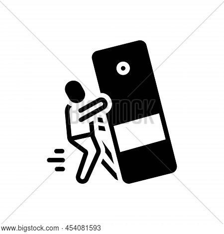 Black Solid Icon For Incident Occurrence Accident Fall People Cupboard Happening Slip