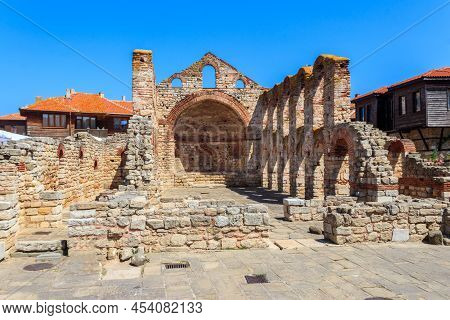 Byzantine Church Of Saint Sophia, Also Known As The Old Bishopric In The Old Town Of Nessebar, Bulga