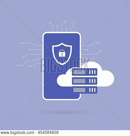 Mobile Cloud Computing - Mcc Concept. Combination Of Cloud And Mobile Computing Technology. Vector I