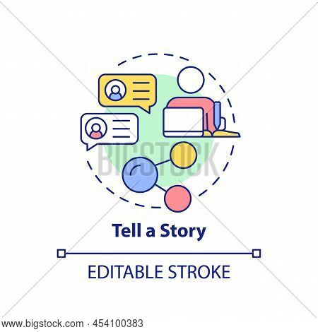 Tell Story Concept Icon. Clients Engagement. Customer Attention Span Abstract Idea Thin Line Illustr
