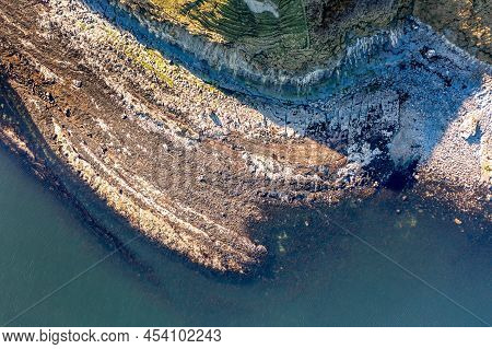 Aerial View Of The Rocky Coast In Front Of The Ballysaggart Ringfort At St Johns Point In County Don