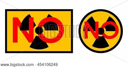 Denuclearization Strategy - No Atomic Energy As Dangerous Source Of Electricity. Vector Concept