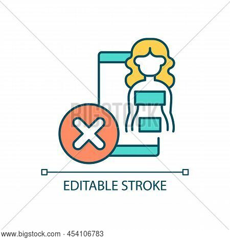 Do Not Post Nude Photos Rgb Color Icon. Social Media Censorship. Netiquette Rule. Naked Woman Pictur