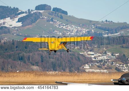 Wangen-lachen, Switzerland, February 13, 2022 Maule Mx-7-235 Propeller Plane Just After Take Off Fro