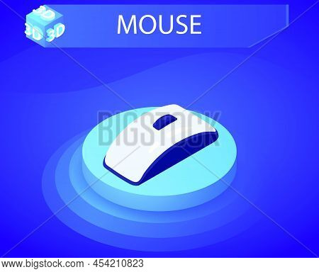 Mouse Isometric Design Icon. Vector Web Illustration. 3d Colorful Concept