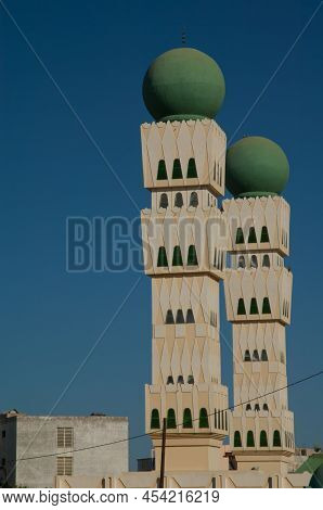 Minarets Of The Grande Mosquee El Hadji Omar Al Foutiyou. Dakar. Senegal.