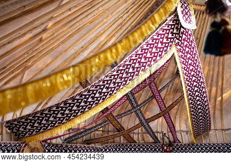 National Kazakh Decorative Elements In The Yurt.