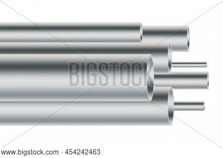 Iron Pipes In Abstract Style On White Background. Vector Illustration. Stock Image