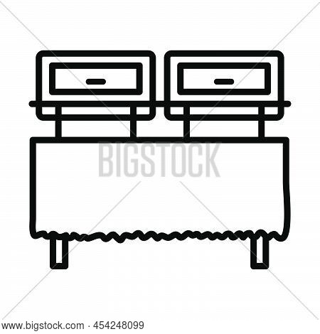 Icon Of Chafing Dish. Bold Outline Design With Editable Stroke Width. Vector Illustration.