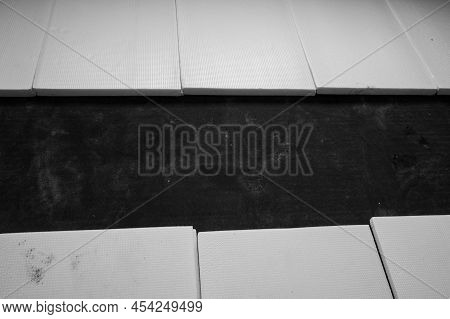 Installation Of Expanded Polystyrene For Floor Insulation, Expanded Polystyrene And Resin.