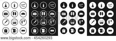 Set Carnival Garland With Flags, Ice Cream, Retro Audio Cassette Tape, Party Hat, Sofa, Bottle Wine,
